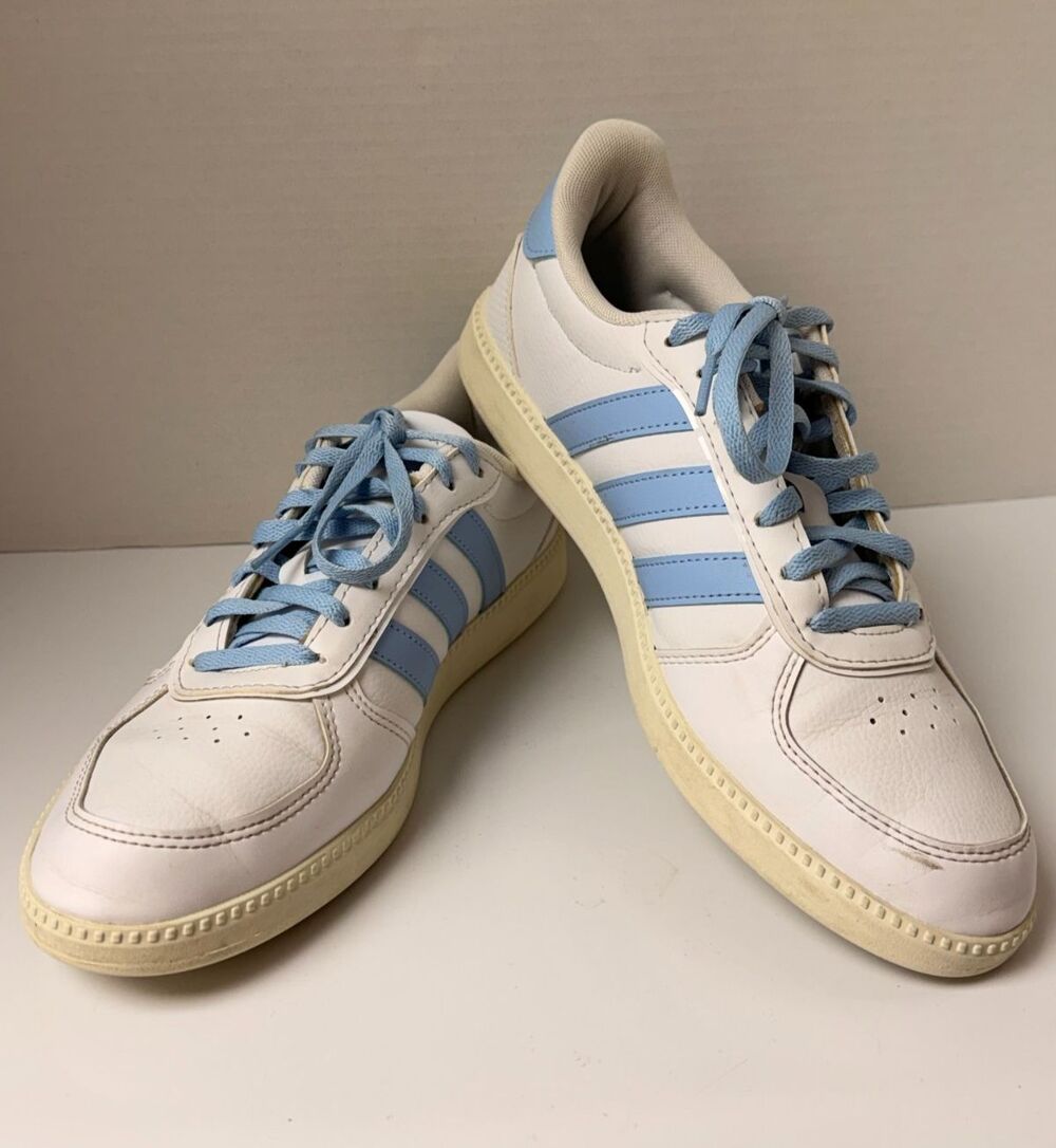 adidas Breaknet Sleek Women's Sneaker Size 9 White Baby Blue Cloudfoam Plus 🩵